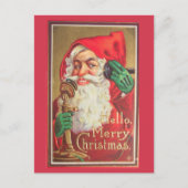 Victoriaans rode kerstman Hallo kerst Feestdagenkaart (Voorkant)