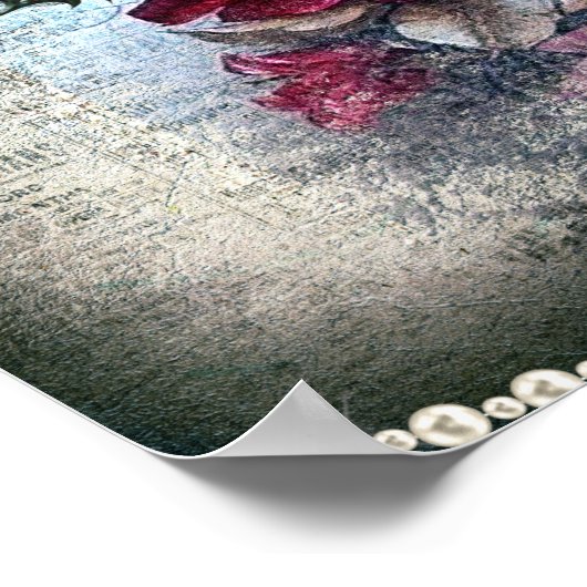 Victoriaans rode rode rode rode rode rode ephemera poster (Hoek)