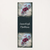 Victoriaans rode rode rozenephemera yogamat (Achterkant)