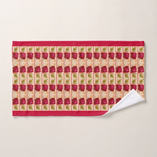 Victoriaans rode roos bad handdoek (Handdoek)