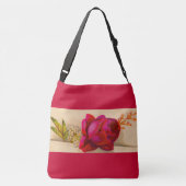 Victoriaans rode roos crossbody tas (Achterkant)