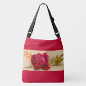 Victoriaans rode roos crossbody tas (Voorkant)