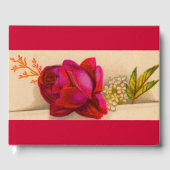 Victoriaans rode roos gastenboek (Voorkant)