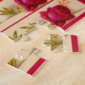 Victoriaans rode roos legpuzzel (Zijkant)