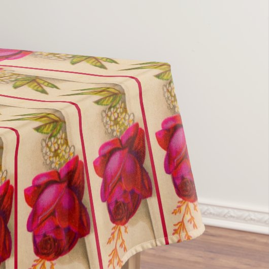 Victoriaans rode roos tafelkleed (Voorbeeld)