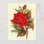 Victoriaans rode rozen Bouquet Briefkaart (Voorkant)