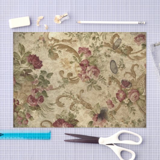 Victoriaans rode rozen en scrollen tissuepapier (Craft)