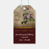 Victoriaans rode rozen Ephemera Dank u Label Cadeaulabel (Achterkant)