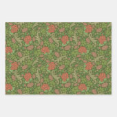 Victoriaans rode rozen roze mazelen inpakpapier vel (Voorkant 3)