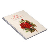  Victoriaans rode rozenRomance Notitieboek (Rechterzijde)