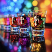 Victoriaans rode steampunk zwarte octopus shot glas