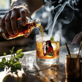 Victoriaans rode steampunk zwarte octopus whisky glas