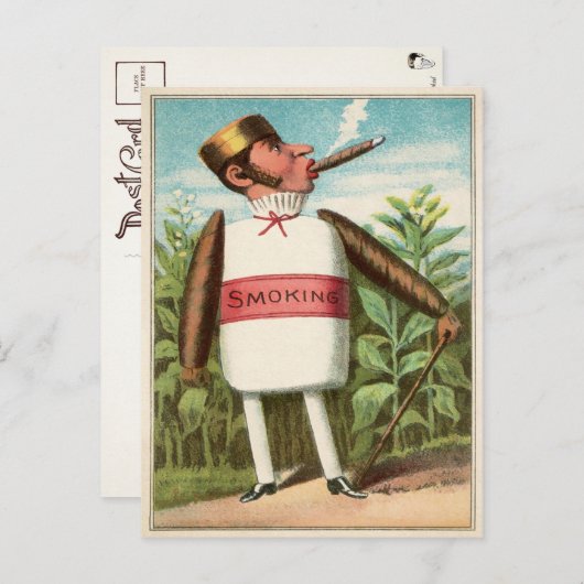 Victoriaans Roken Briefkaart (Voorkant / Achterkant)