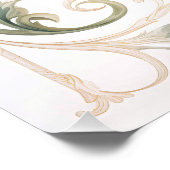 Victoriaans Romance bloemenachtergrond Perfect Poster (Hoek)