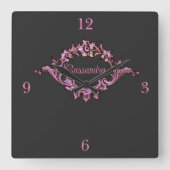  Victoriaans Romantic Steampunk Persoonlijk Vierkante Klok (Voorkant)