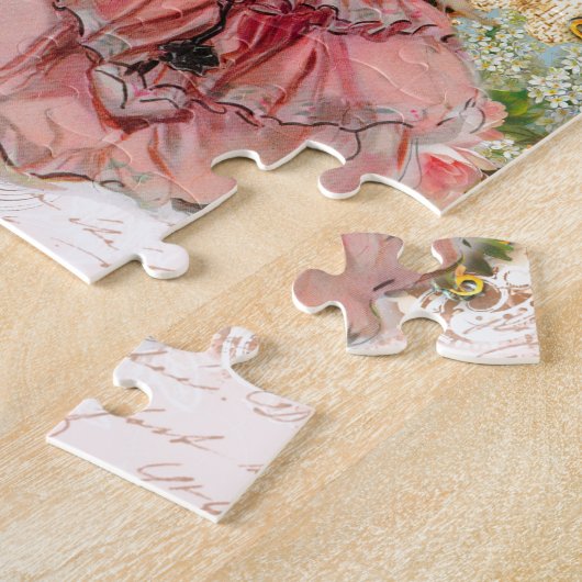 Victoriaans Romantisch koppel op een dans Legpuzzel (Zijkant)