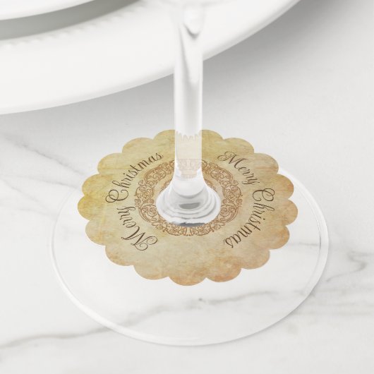 Victoriaans Romantisch Steampunk Antiek Wijnglaslabel (Dichtbij)