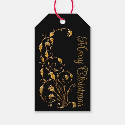 Victoriaans romantische kerst Cadeaulabel (Voorkant)