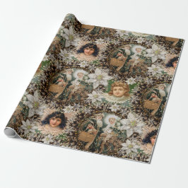 Victoriaans Romantische kerst Cadeaupapier
