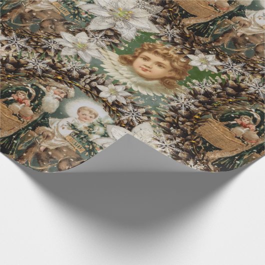 Victoriaans Romantische kerst Cadeaupapier (Hoek)