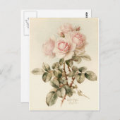  Victoriaans Romantische Rozen Briefkaart (Voorkant / Achterkant)
