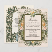 Victoriaans romantische Rozen Franse elegante rece Kaart (Voorkant / Achterkant)