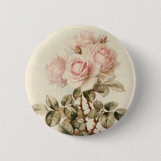 Victoriaans Romantische Rozen Ronde Button 5,7 Cm (Voorkant)