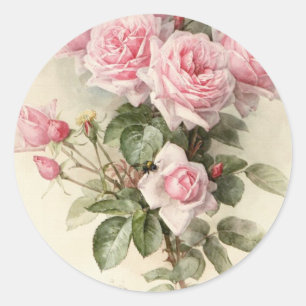  Victoriaans Romantische Rozen Ronde Sticker