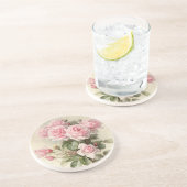  Victoriaans Romantische Rozen Zandsteen Onderzetter (Zijkant)