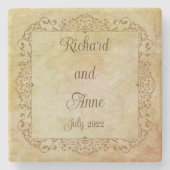  Victoriaans Romantische sprookjesbruiloft Stenen Onderzetter (Voorkant)