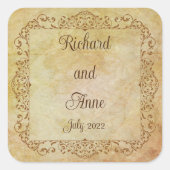  Victoriaans Romantische sprookjesbruiloft Vierkante Sticker (Voorkant)