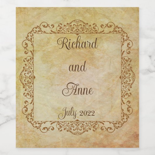  Victoriaans Romantische sprookjesbruiloft Wijn Etiket (Enkel label)