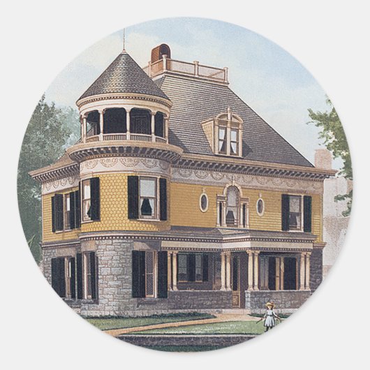 Victoriaans Ronde Sticker (Voorkant)