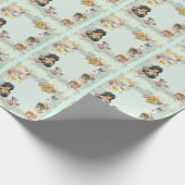 Victoriaans rood Frans script Romantic schrijven Cadeaupapier (Hoek)