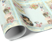 Victoriaans rood Frans script Romantic schrijven Cadeaupapier (Rol Hoek)