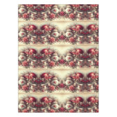 Victoriaans rood roos Pet en theepot tafelkleed (Voorkant)