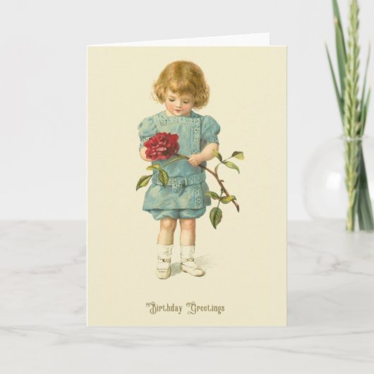 Victoriaans Roos Birthday Wenskaart Kaart (Voorkant)