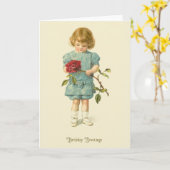 Victoriaans Roos Birthday Wenskaart Kaart (Gele Bloem)