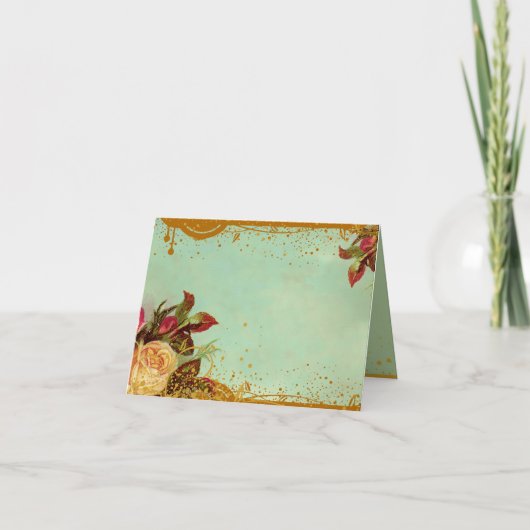 Victoriaans Roos Blank Note Cards Kaart (Voorkant)