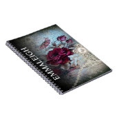 Victoriaans Roos Bohemian Pearls Monogram Notitieboek (Rechterzijde)