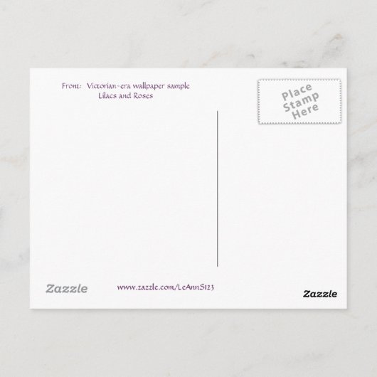 Victoriaans Roos Briefkaart (Achterkant)