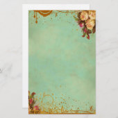 Victoriaans Roos Briefpapier (Voorkant / Achterkant)