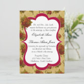 Victoriaans Roos bruiloft uitnodiging (Staand voorkant)