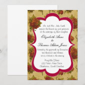 Victoriaans Roos bruiloft uitnodiging (Voorkant / Achterkant)