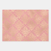 Victoriaans roos damask fleur de lis elegant  inpakpapier vel (Voorkant 3)