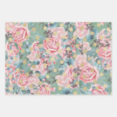 Victoriaans roos damask fleur de lis elegant  inpakpapier vel (Voorkant)