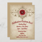  Victoriaans Roos Diamond Gepersonaliseerd Kaart (Voorkant / Achterkant)