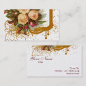 Victoriaans Roos Elegance Gold Visitekaartjes (Voorkant / Achterkant)