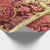 Victoriaans roos elegant florale vintage cadeaupapier (Hoek)