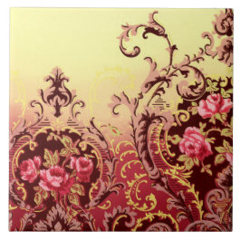 Victoriaans roos elegant florale vintage tegeltje